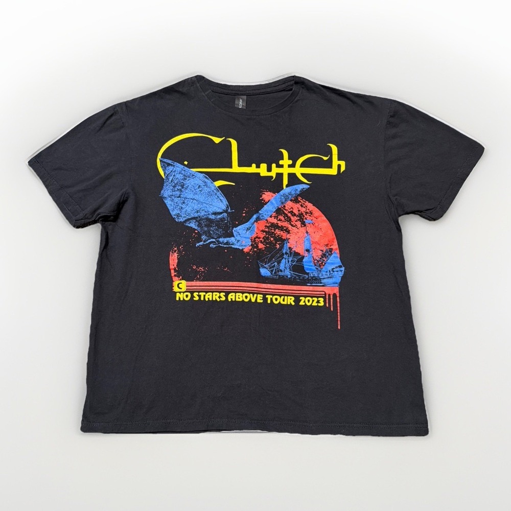 Clutch No Stars Above Tour 2023 Double Sided Rock Band Black T-Shirt Mens‎ L